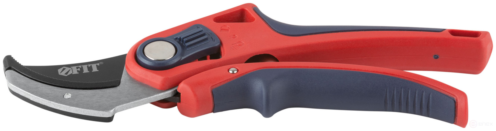 Pruner, cutting edges butt to anvil, adjustable. openings, belt spring, rubberized. handles 210 mm