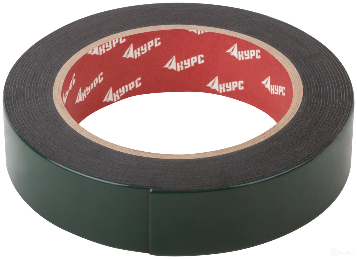 Лента монтажная клейкая на вспененной основе, черная 25 мм х 5 м