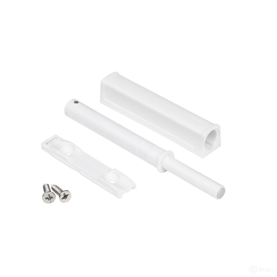 Push-to-open mechanism rubber tip/mortise white AKS reinforced