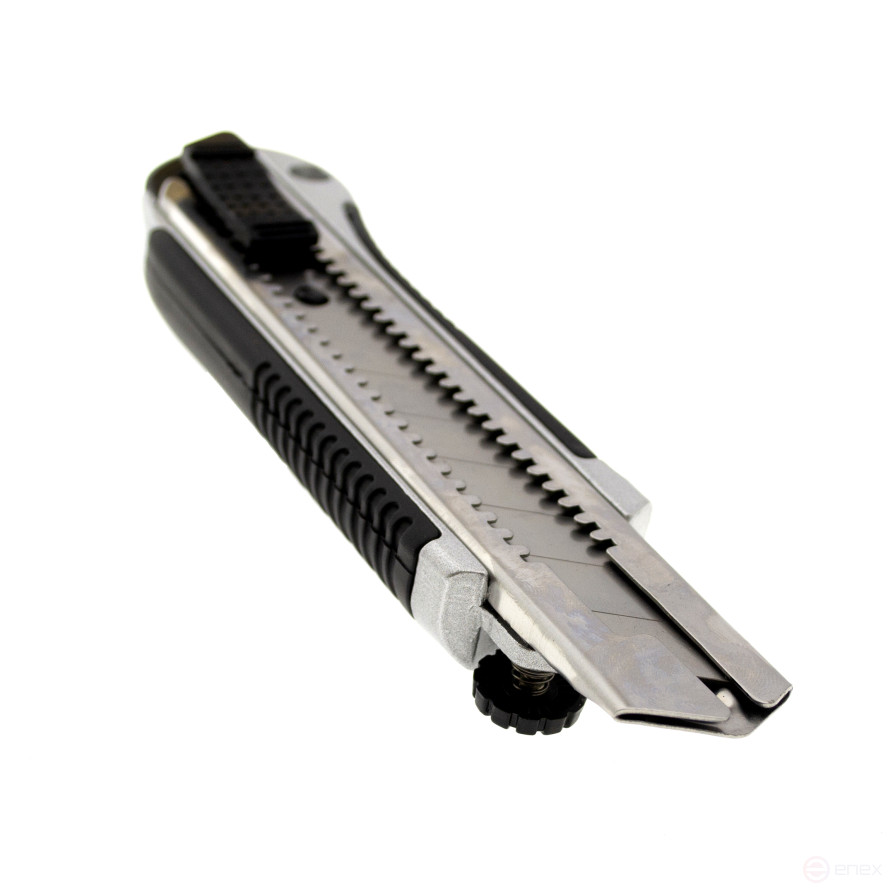 Нож канцелярский 25мм, металл корпус, ПРОФИ, фиксатор на корпусе, Чеглок (6/48)