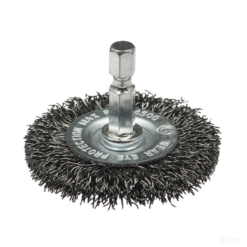 Щетка 623 нерж диск., гофр. для дрелей Эксперт 6гр хв 6.35 мм D100 мм уп. 1/15/45