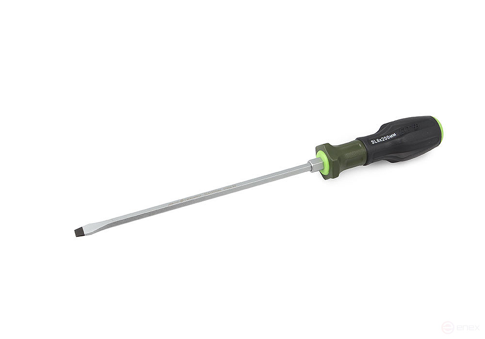 Reinforced screwdriver with three-component handle, 6×200 mm slot