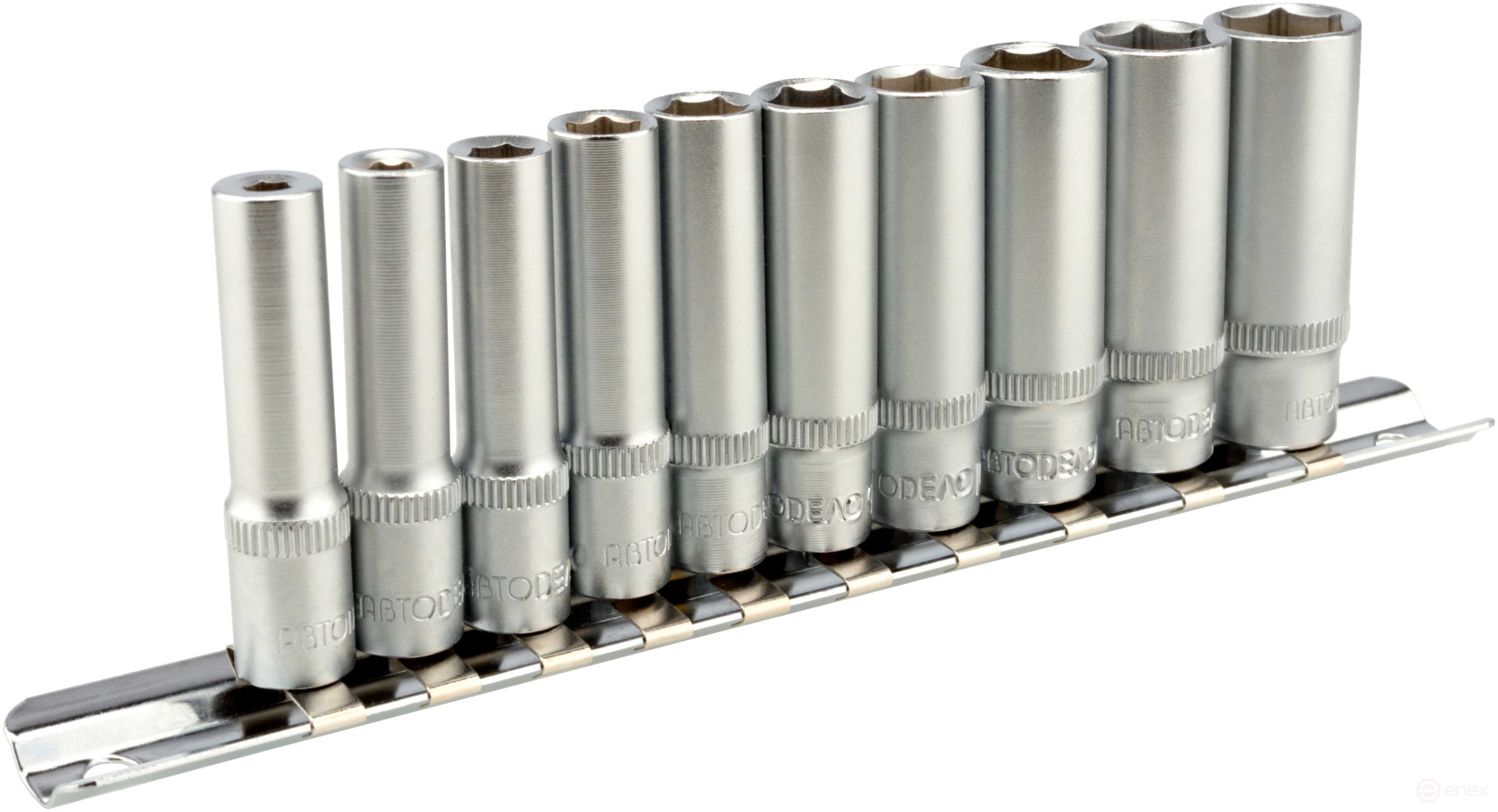Набор головок высоких 10пр (DR1/4"; 4-13мм; планка) (АвтоDело) 39843