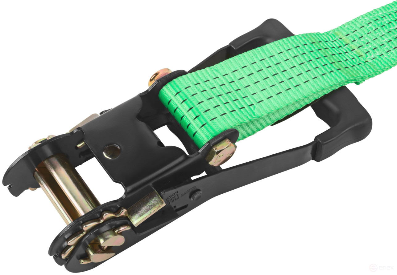 Load fastening strap, ratchet mechanism 230 mm, polyester tape 50 mm x 12 m, 5000 / 10000 kg