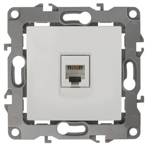 Розетка ЭРА Серия 12 12-3105-01 телефонная RJ11 IP20 белый