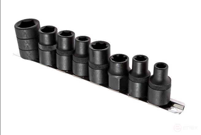 Set of special 1/2" 5-sided and RIBE 8-piece JTC heads