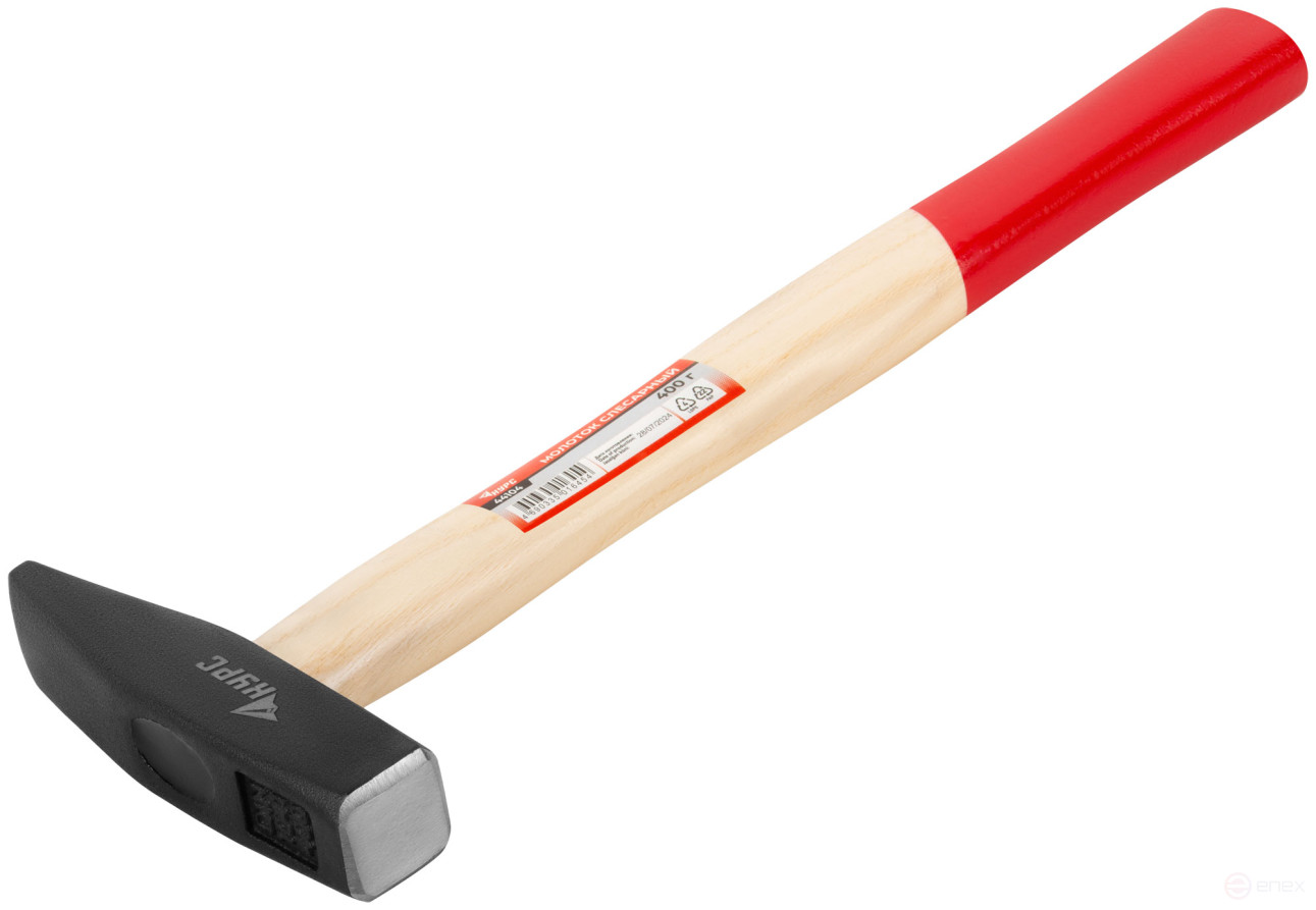 Молоток слесарный, деревянная ручка "Оптима" 400 гр.