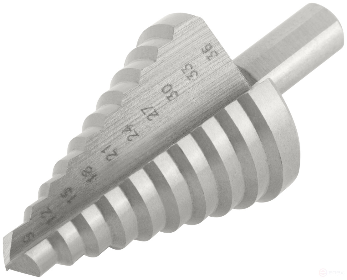 HSS step drill for metal, 10 steps, 9-36 mm