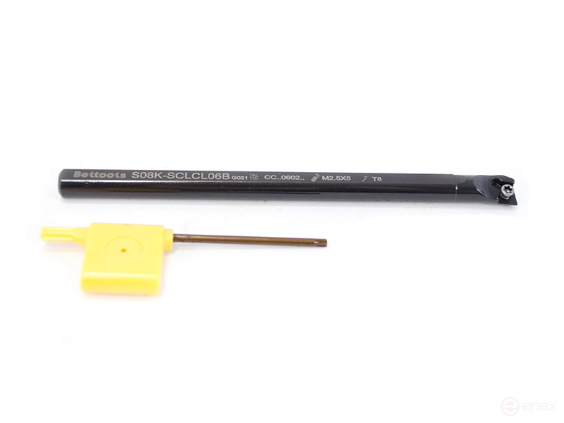 Boring cutter with rhombic plate D=08 L=125 S08K SCLCL 06 left Beltools