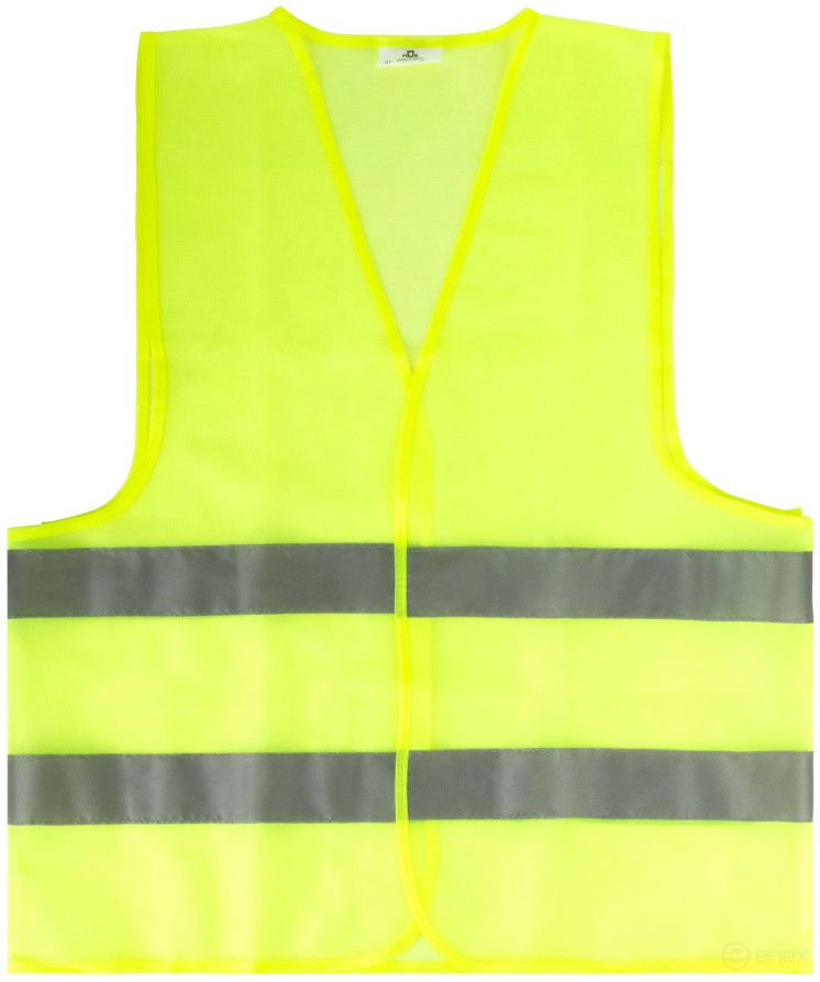 Yellow signal vest, 2 horizontal stripes, 60 gr., size XL