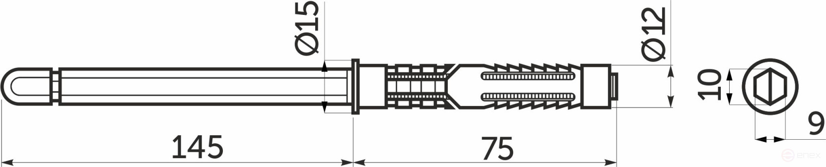 Полкодержатель мет. врезной 10*145 AKS