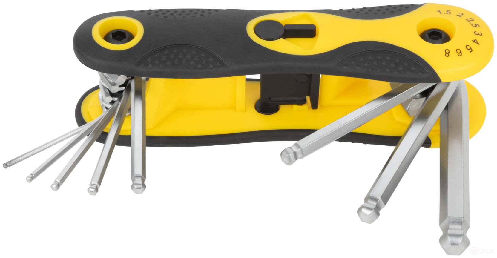 Ключи шестигранные с шаром CrV 8 шт. (1,5-8 мм) складные