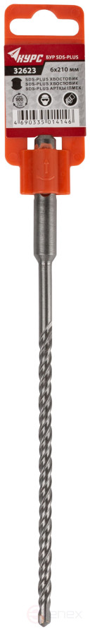 Бур по бетону SDS PLUS с двойной резьбой 6х210 мм