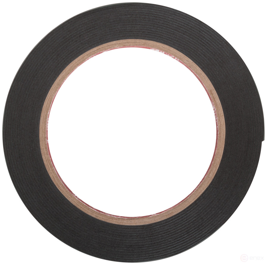 Лента монтажная клейкая на вспененной основе, черная 15 мм х 5 м