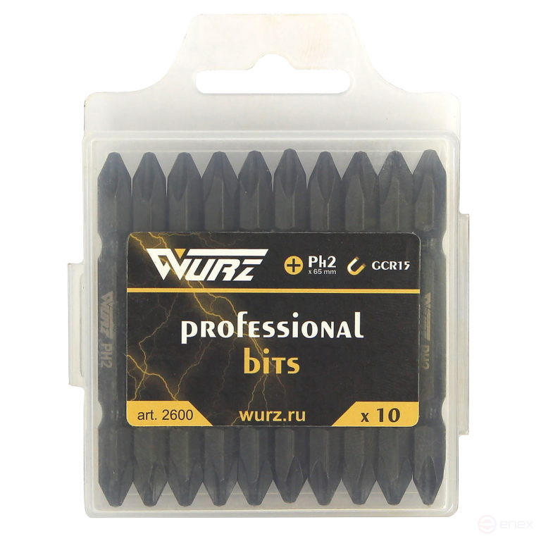Бита двусторонняя магнитная PH2/PZ2 х 65мм 10шт.