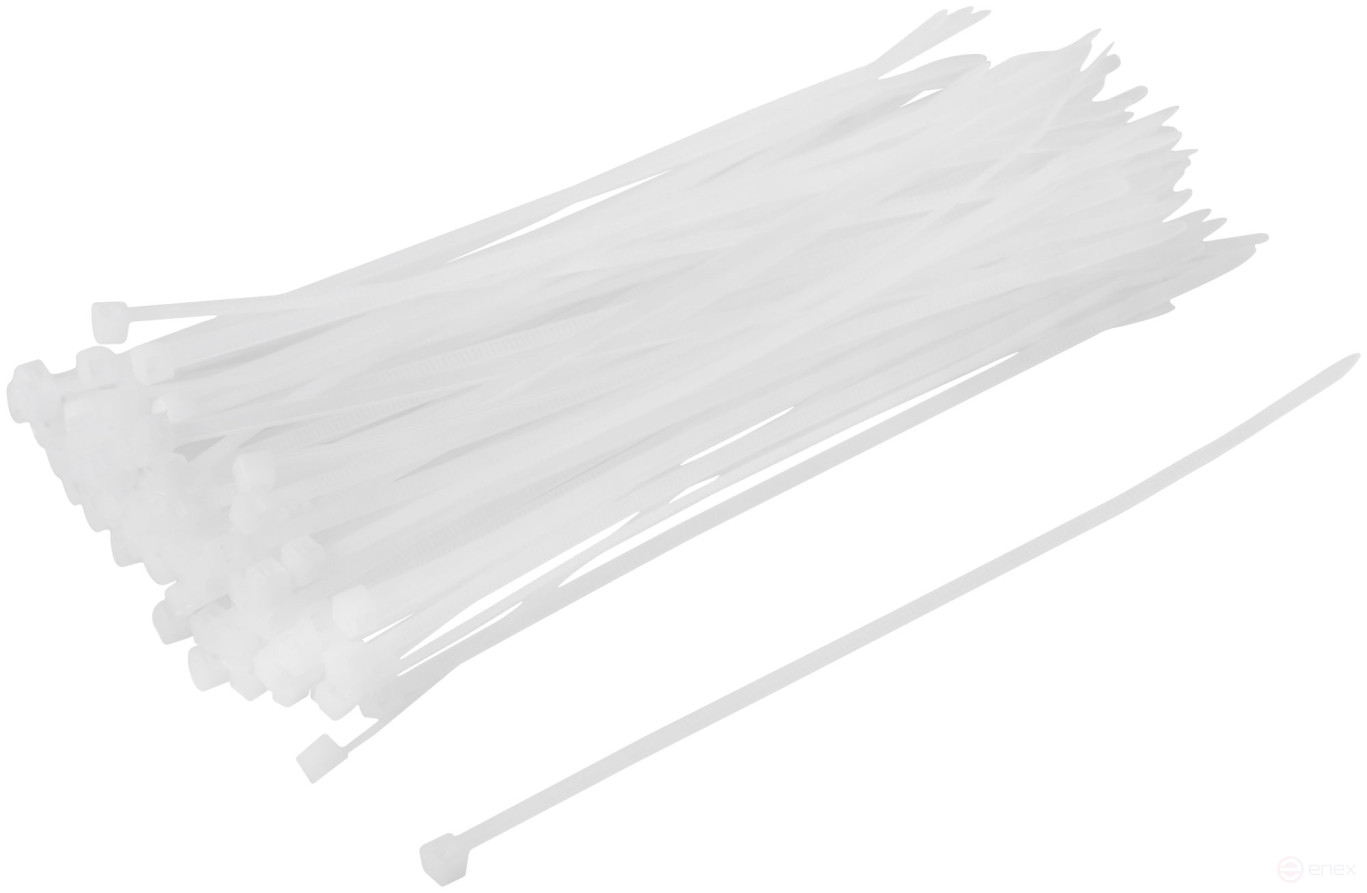 Хомуты нейлоновые для проводов, белые 100 шт., 2,5х150 мм