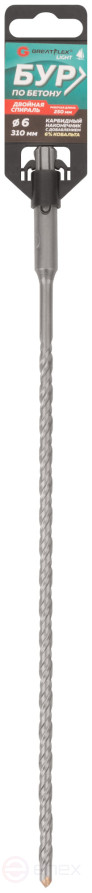 Бур по бетону, SDS-Plus, GreatFlex Light, 6x310 мм