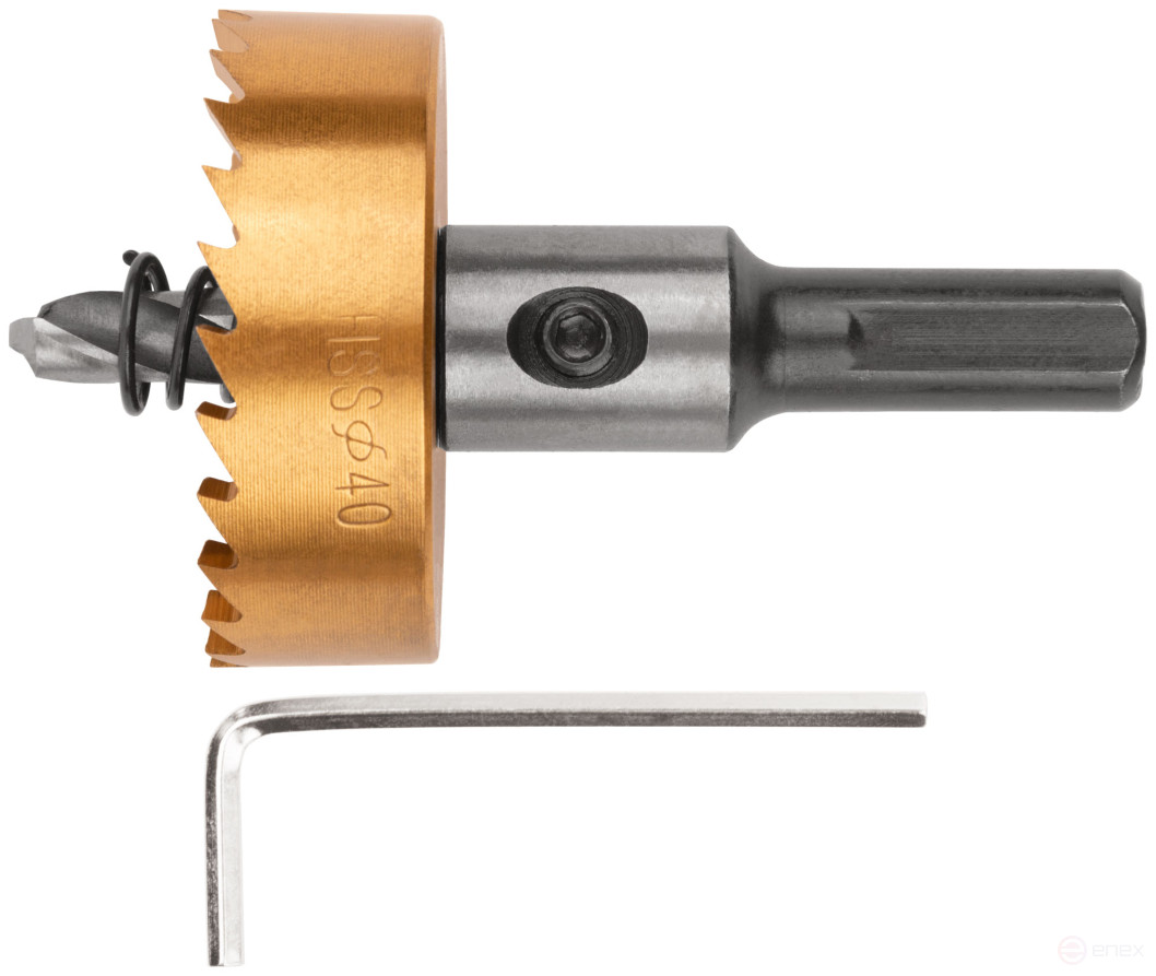 Metal ring crown, HSS steel, titanium coating 40 mm