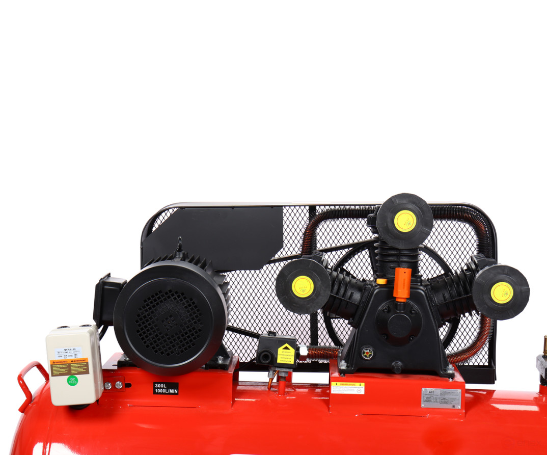 Pneumatic compressor 380V 7.5kW 10atm. 1000L/min. receiver-300L piston belt GTE