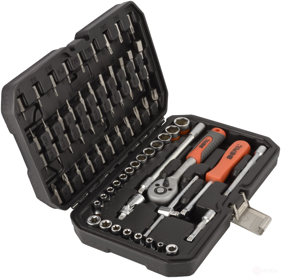 Set of socket heads 70pr. 1/4 DR BERIL