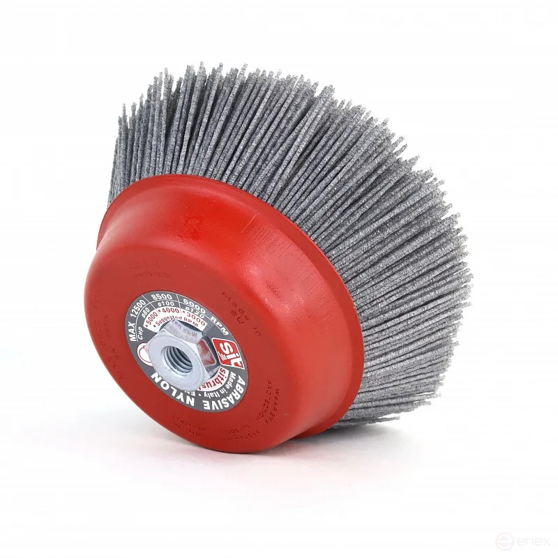 Щетка чашечная Д150*M14, ворс полимер-абразив P60 по дереву для УПМ УШМ (болгарка) (1-232)