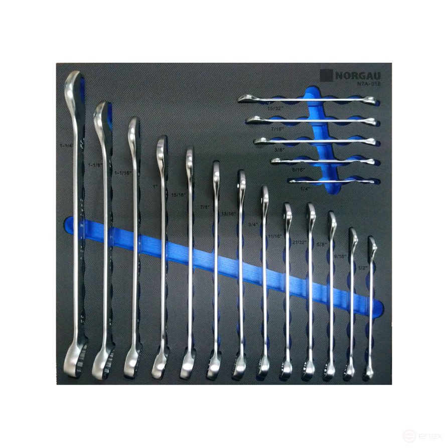 Набор гаечных комбинированных ключей 18 предметов, тип N7A-018, NORGAU