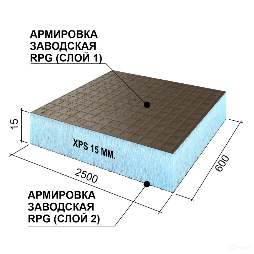 Панель Бейсик2 2500х600х15 #2 сетка1/эппс15/сетка0