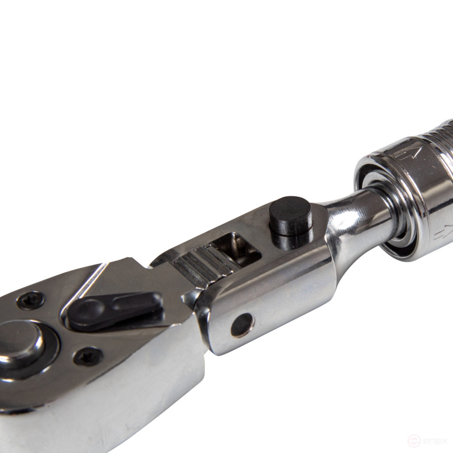 Трещотка 3/8, 250-350 мм, 72 зубца, флажковая с кнопкой, шарнирная, телескопическая с фиксатором МАСТАК 010-33814