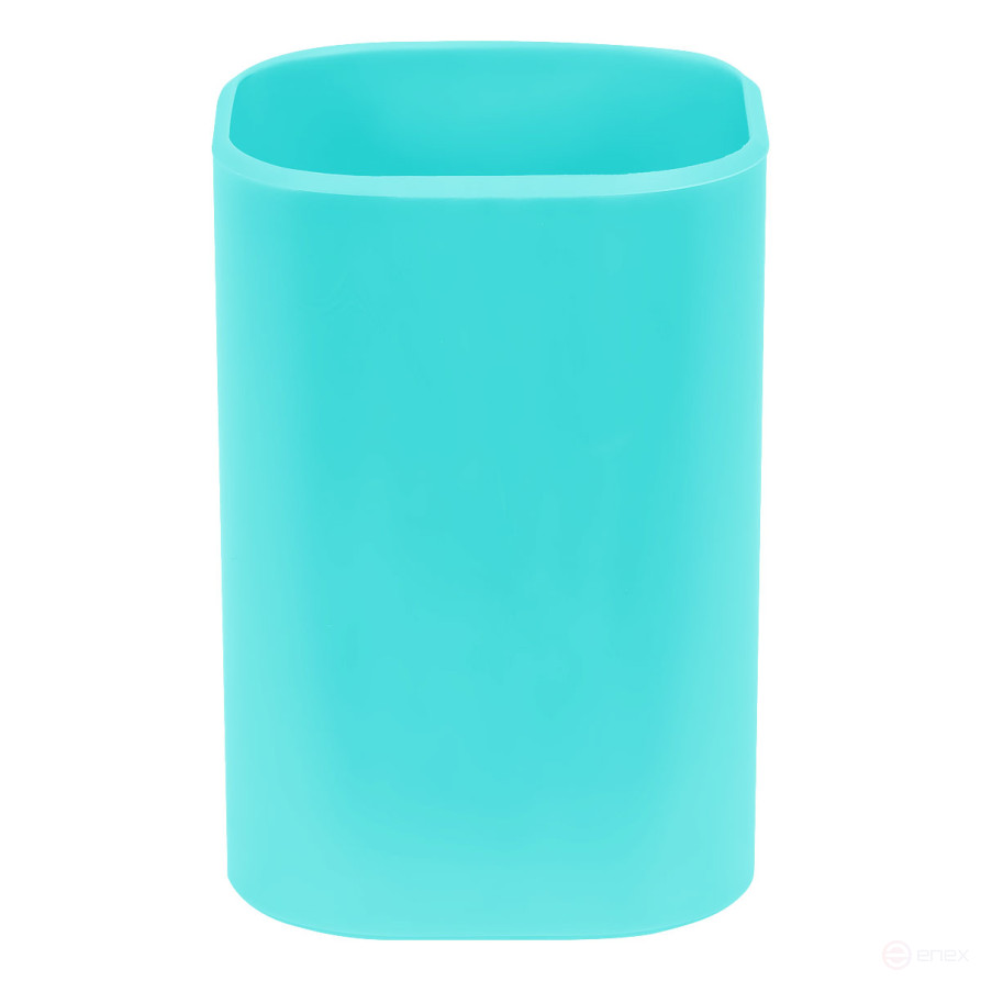 Подставка-стакан СТАММ "Фаворит", пластиковая, квадратная, мятная