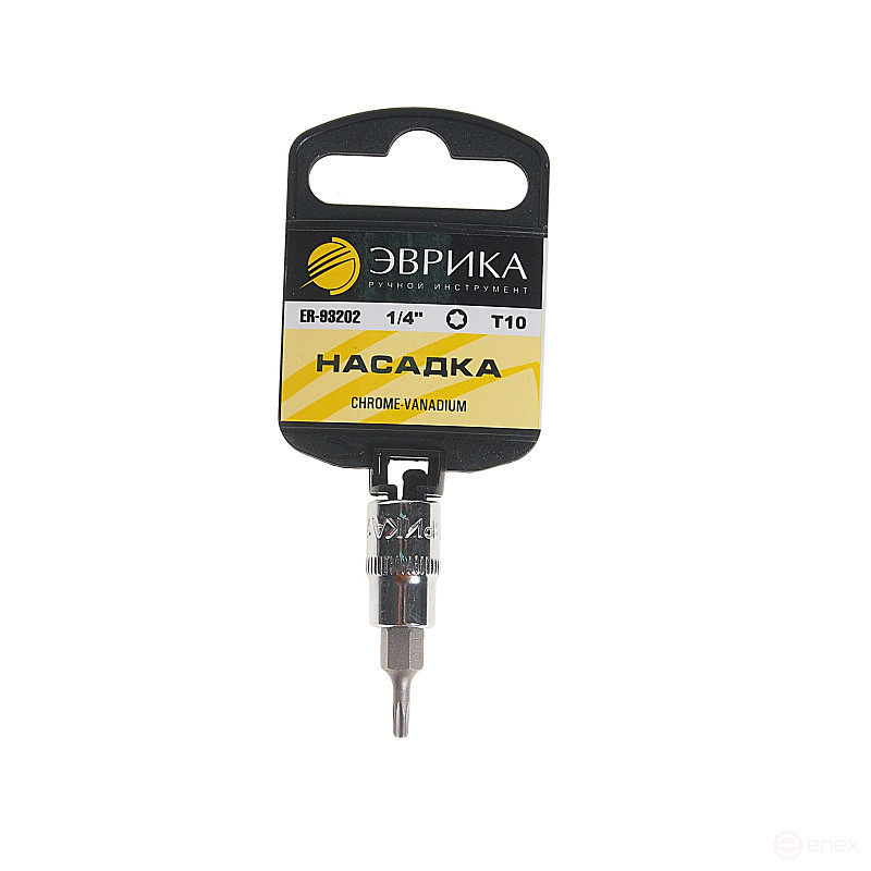 Насадка ER-93202H 1/4" DR торкс T10 (с держателем) ЭВРИКА 1/240