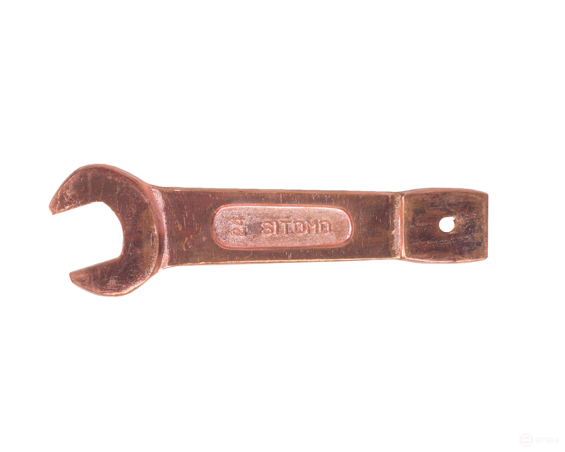 Ключ гаечный рожковый односторонний ударный 24 мм омеднение SITOMO