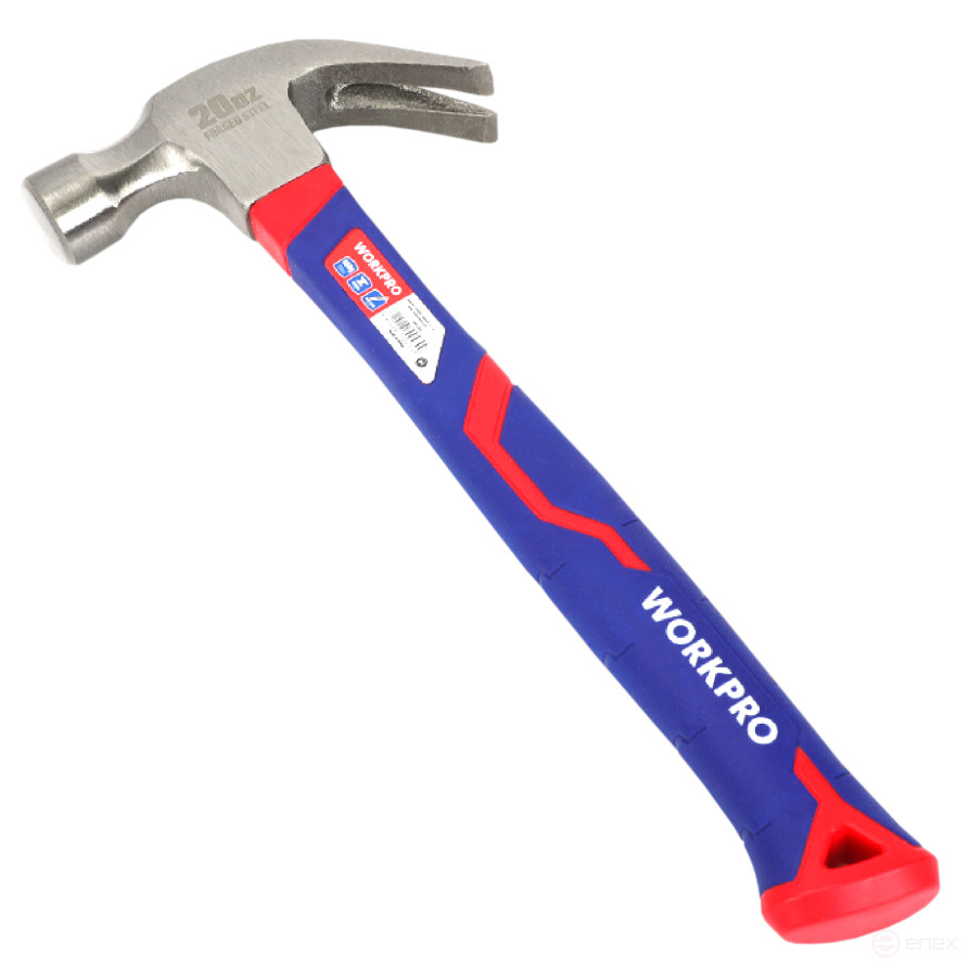 Carpentry Hammer with fiberglass handle 560gr WP241012 WORKPRO