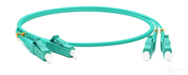 FC-D2-503-LC/PR-LC/PR-H-5M-LSZH-AQ Patch cord fiber optic(cord) MM 50/125(OM3), LC-LC, duplex, 10G/40G, LSZH, 5 m