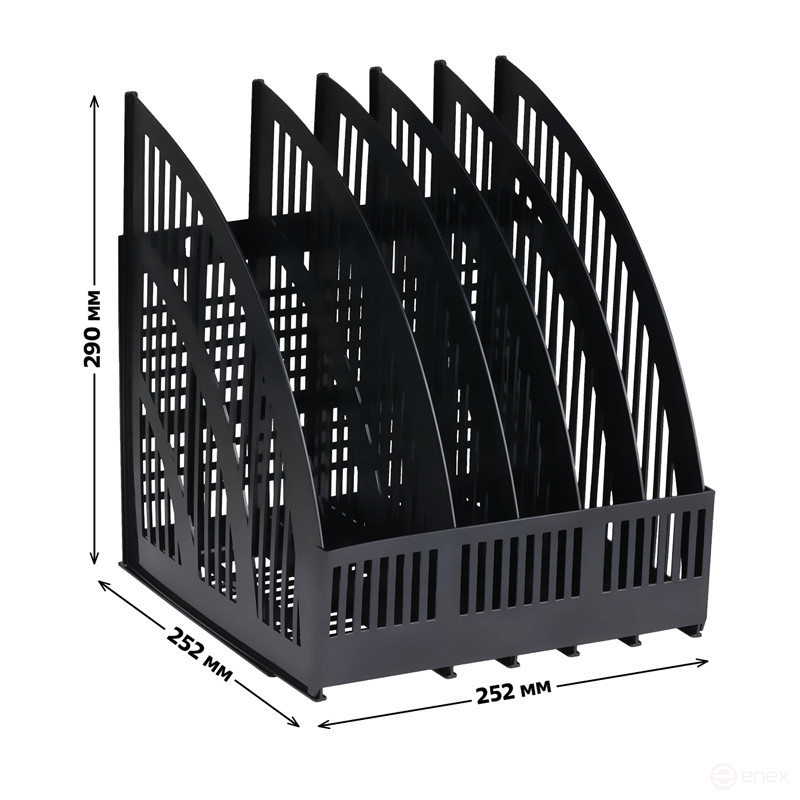 Лоток для бумаг вертикальный СТАММ "Line", сборный, 5 отделений, черный