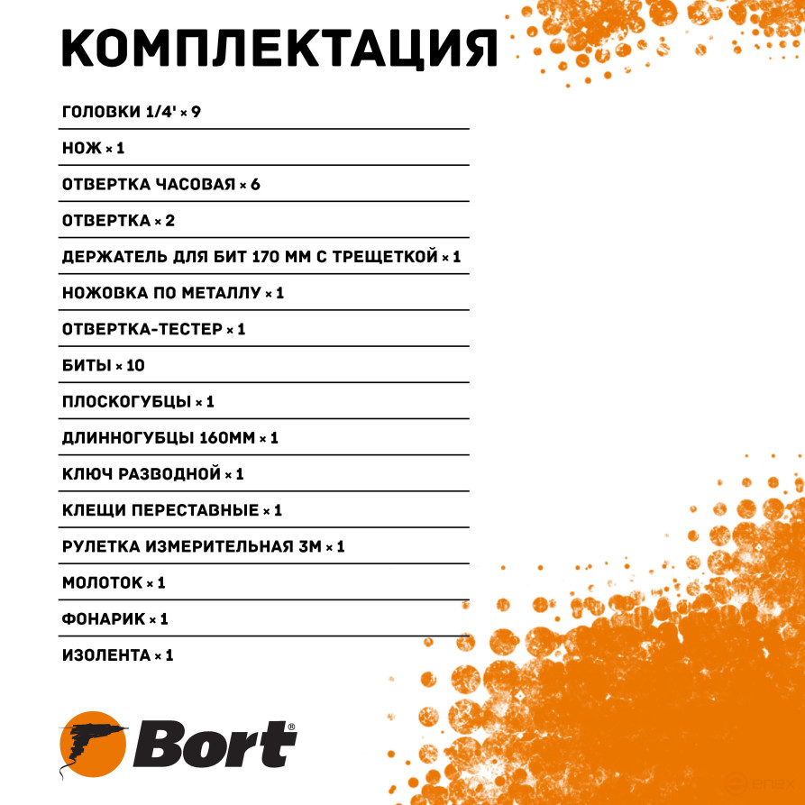 Набор ручного инструмента BORT BTK-40