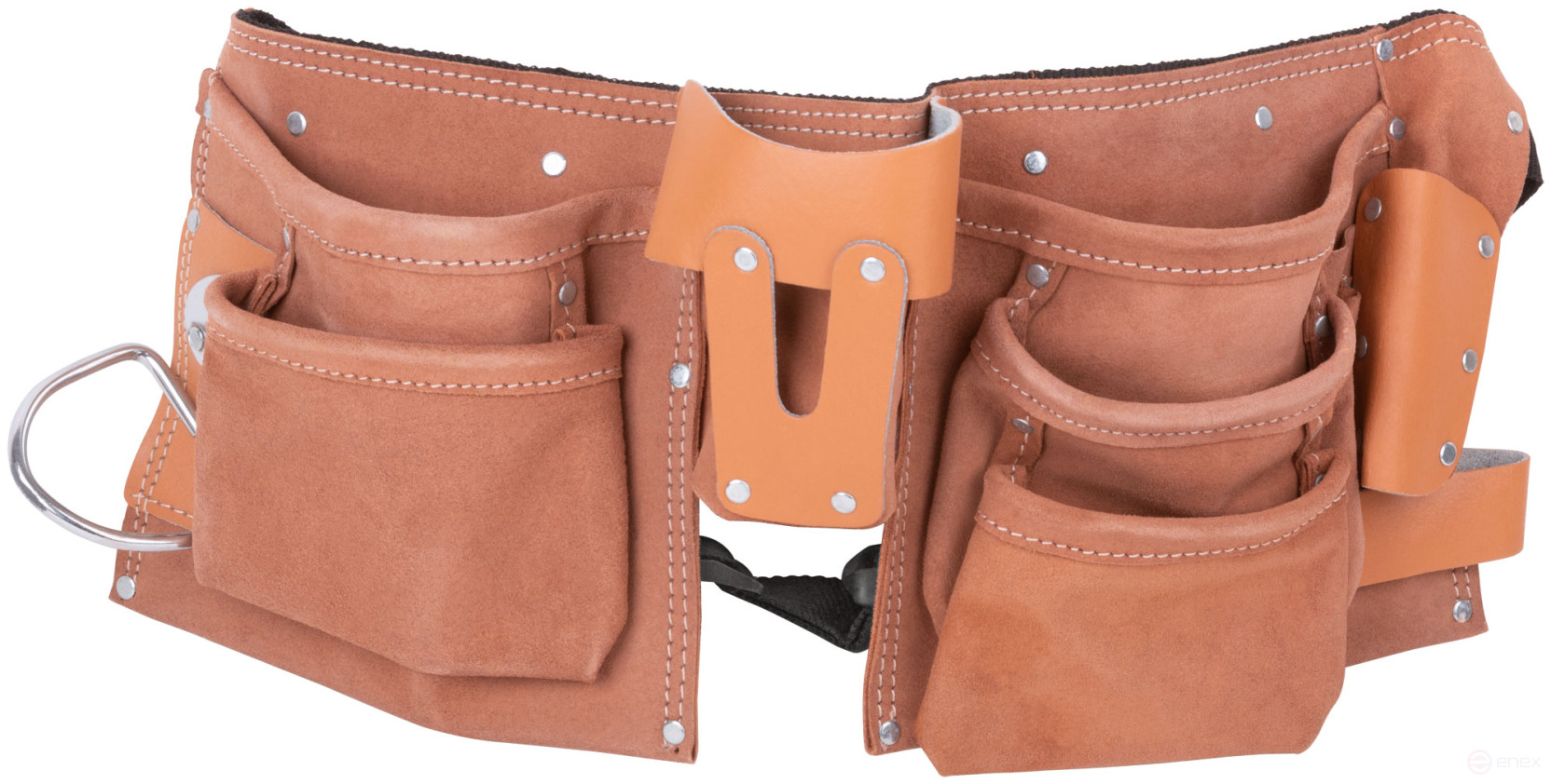 Пояс для инструмента двойной, кожа, 10 отделений, 1 петля для инструмента