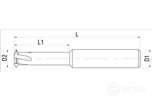 Threaded milling cutter with a partial profile of 60°, MGTP60 series, min. Ø rel-I 8,3 mm