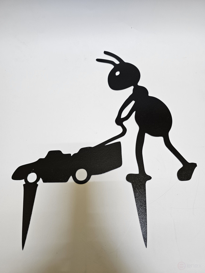Large garden figurine "An ant mows the grass with a lawn mower"
