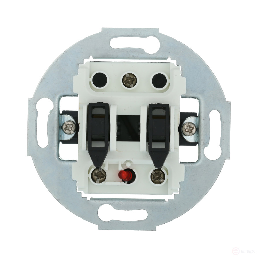 Two-key switch (circuit 5L) with indicator 16 A, 250 B (black) Vintage