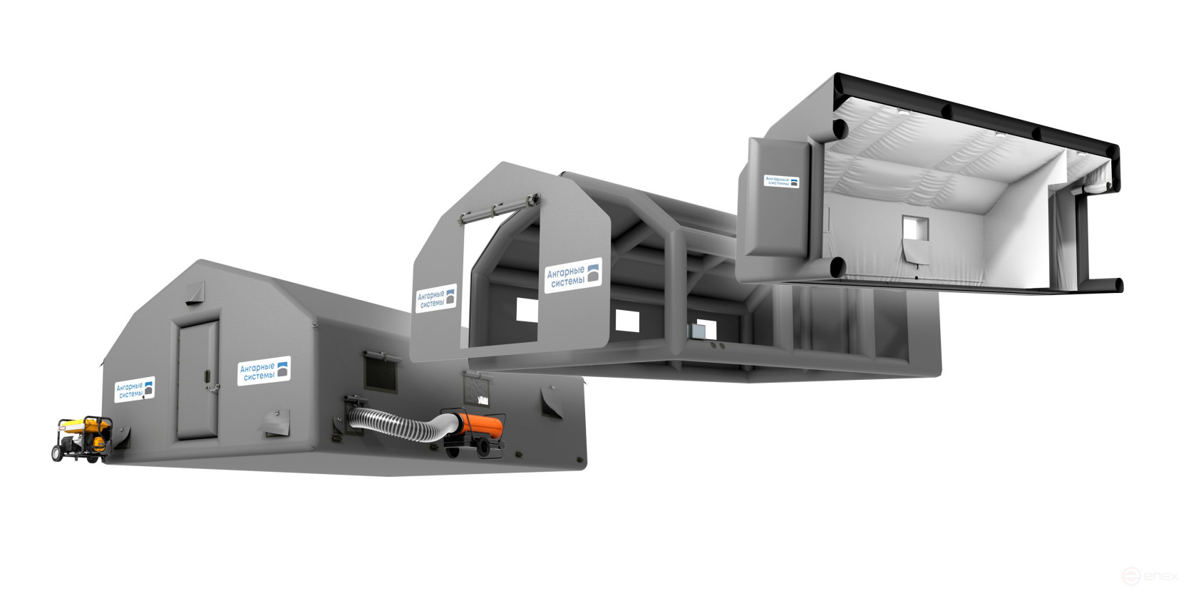 Pneumatic frame modules — warehouses