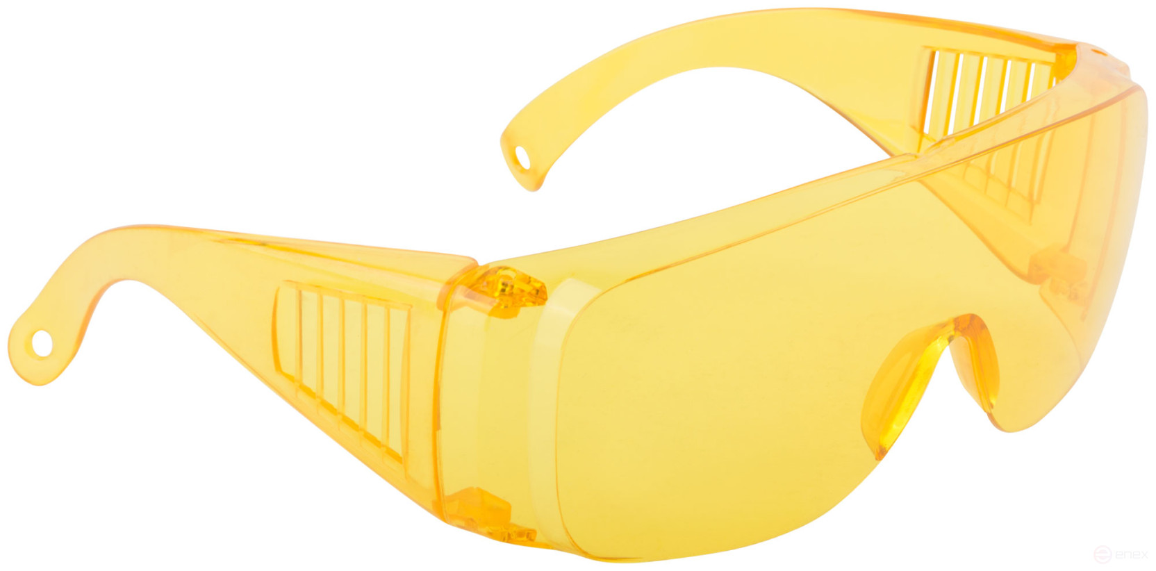 Safety glasses with yellow arches