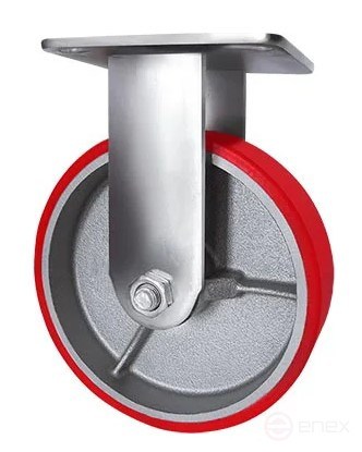 Wheel support d.100 mm non-rotating with reinforced panel