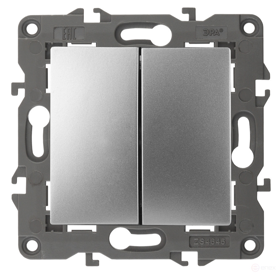 Switch ERA Elegance 14-1112-03 Cross Double 10AH-250V Aluminum