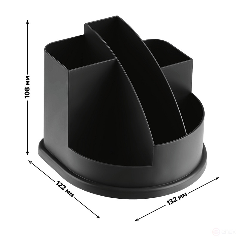 Настольная подставка СТАММ "Авангард", пластиковая, черная