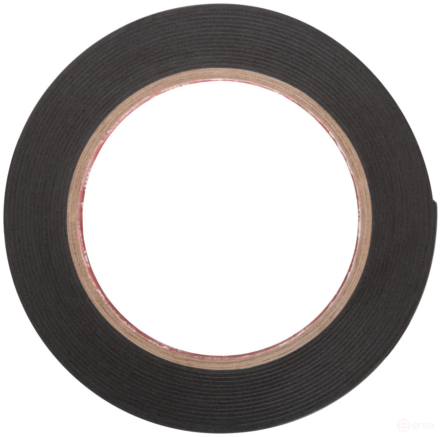 Лента монтажная клейкая на вспененной основе, черная 19 мм х 5 м