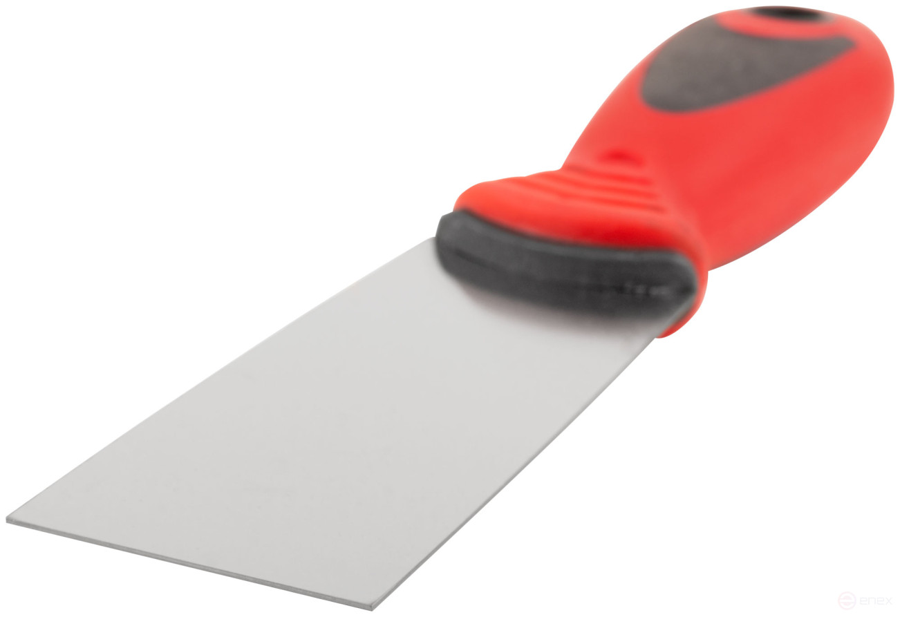 Spatula, stainless steelsteel, rubberized handle 40 mm