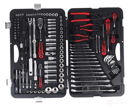 145-piece tool kit, 1/4",1/2" 6-sided in a JTC case