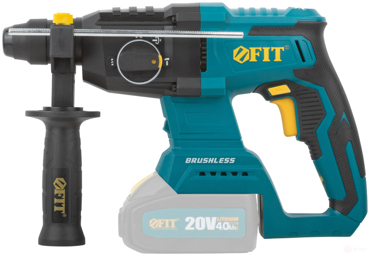 Rotary hammer mounting acc. 20 V; 0-1150 rpm; 0-5200 rpm; 3 J; 3 dir.; SDS-PLUS; brushless; reverse; cut. tilt, without BATTERY; box