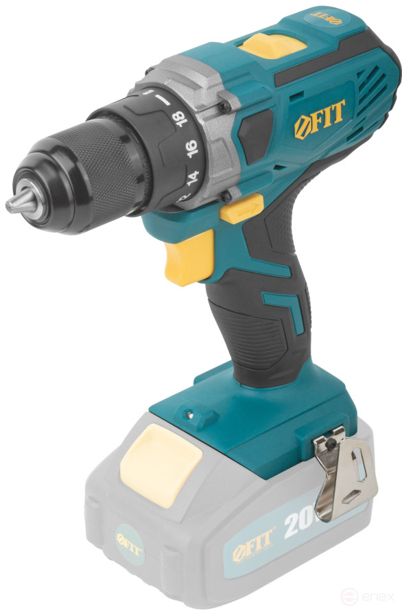 Acc power drill. 20 V; 0-400/1400 rpm; 40 Nm; 1.4 kg; Res. tilt, without battery; box