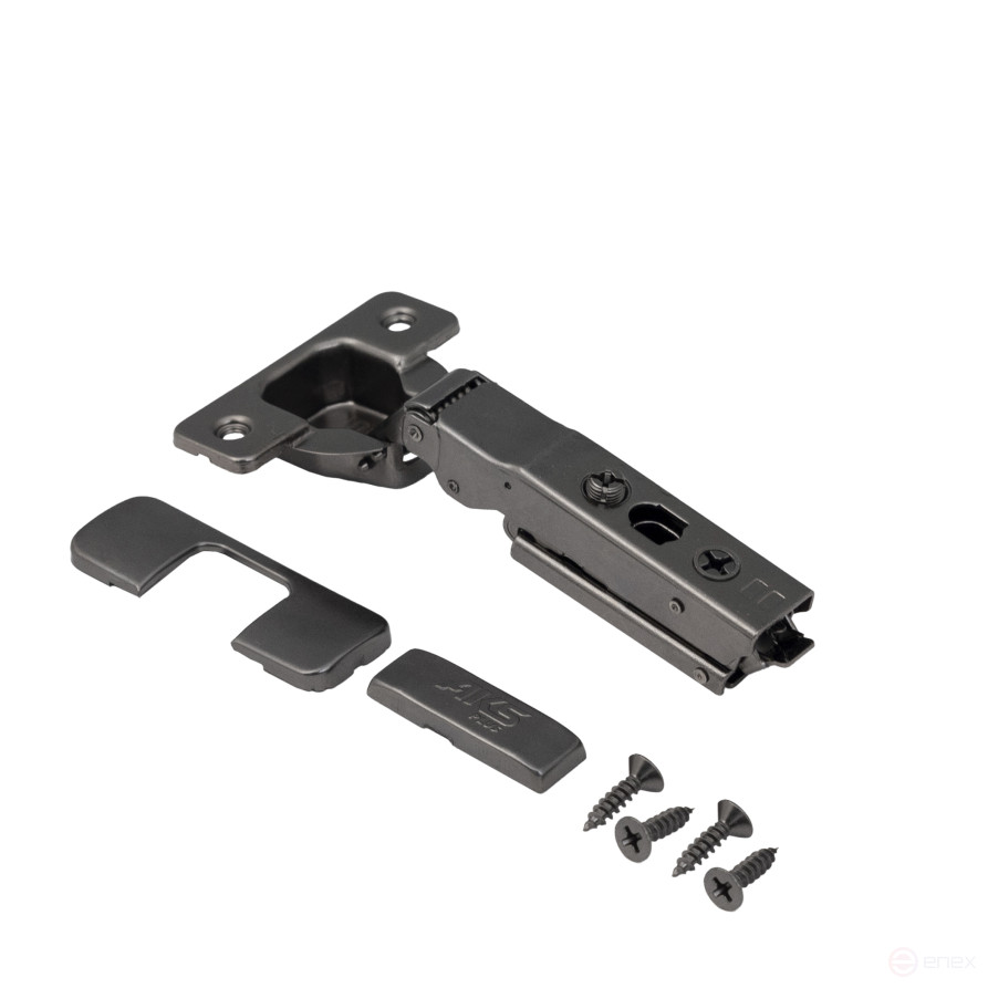 Patch loop with door closer 45mm h0 clip-on AKS PLUS 3D narrow black (self-tapping screws, plugs)